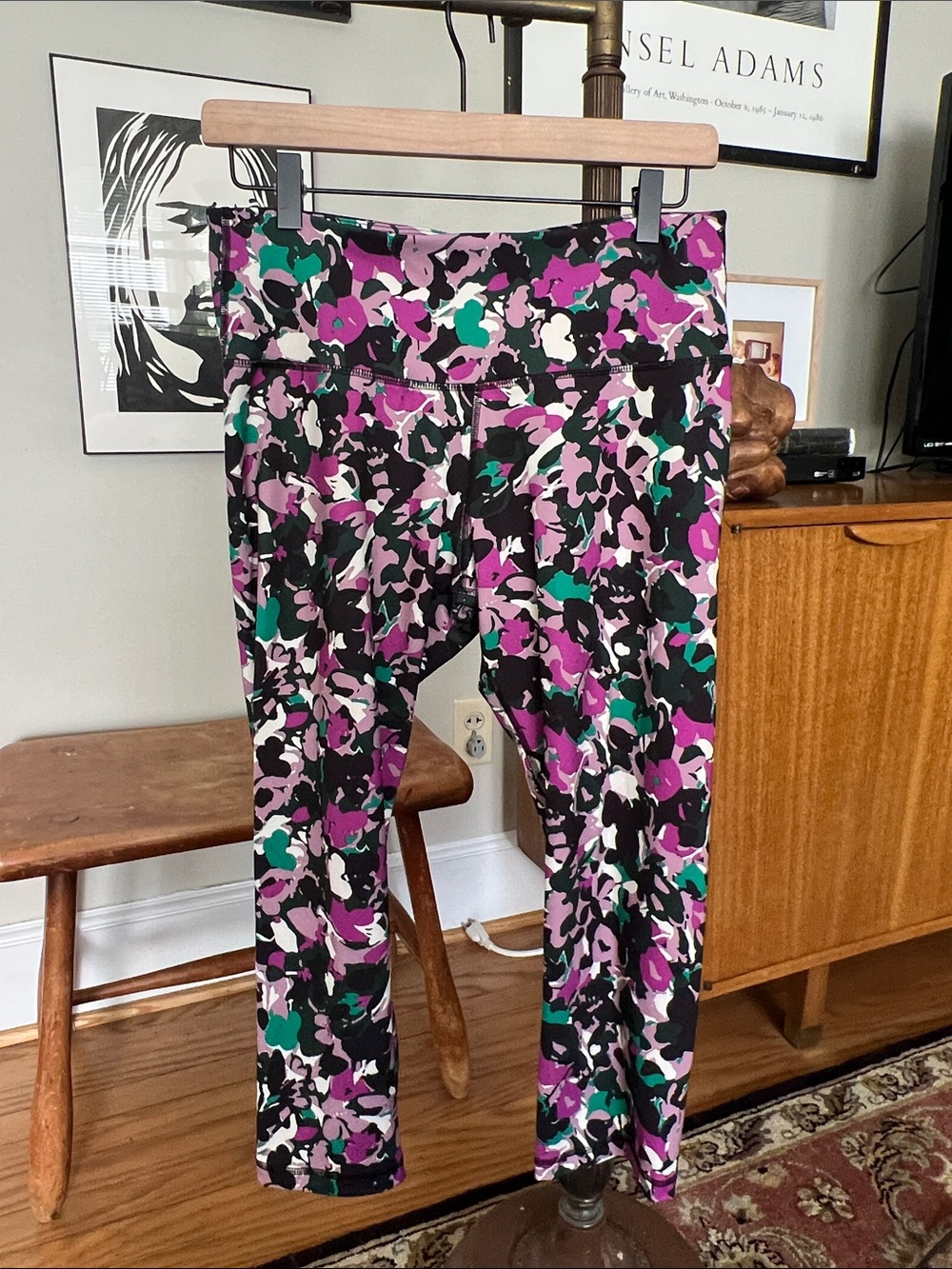 Old Navy Purple Multi Abstract Print High-Rise Leggings